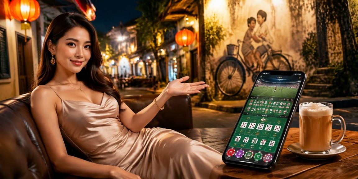 Pengguna di Penang menggunakan aplikasi kasino dalam talian pada telefon pintar dengan antara muka yang bersih